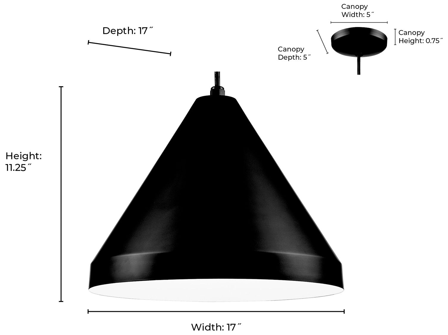 Image 6 Millennium Lighting R Series Cord Hung Cone Pendant in Satin Black more views