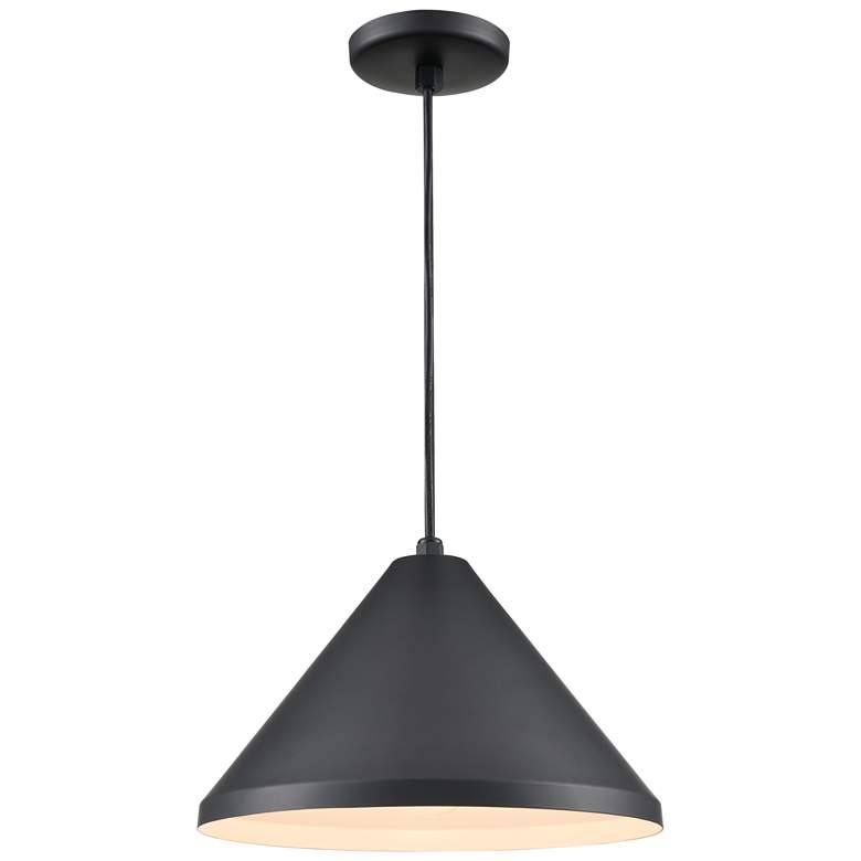 Image 1 Millennium Lighting R Series Cord Hung Wide Cone Pendant in Satin Black
