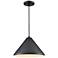 Millennium Lighting R Series Cord Hung Wide Cone Pendant in Satin Black