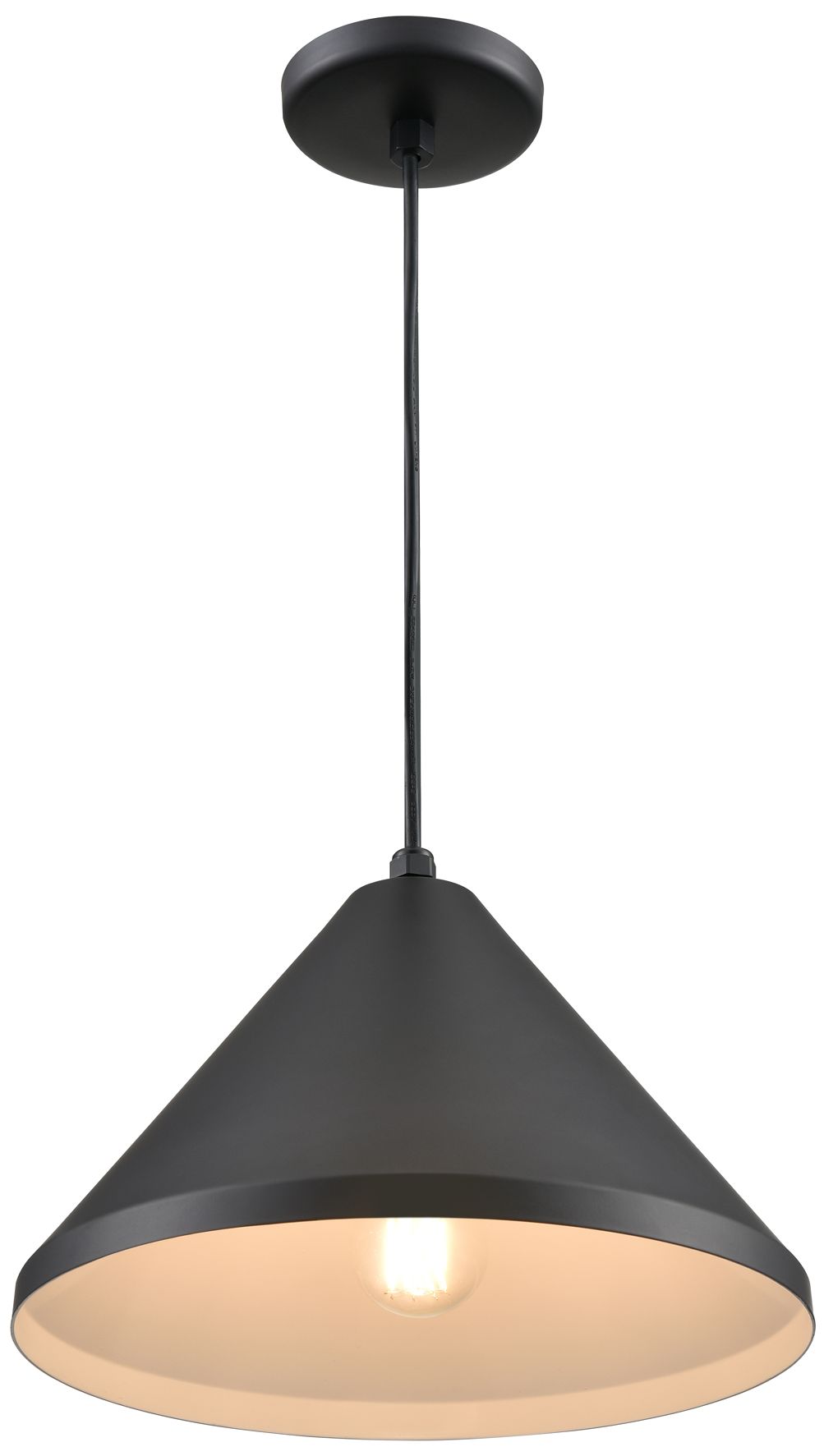 Thumbnail2 of Millennium Lighting R Series Cord Hung Wide Cone Pendant in Satin Black more views