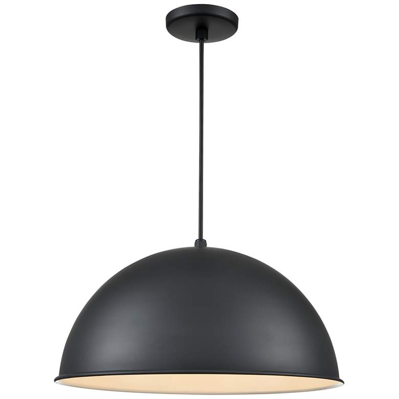 Image 1 Millennium Lighting R Series Wide Deep Bowl Pendant in Satin Black