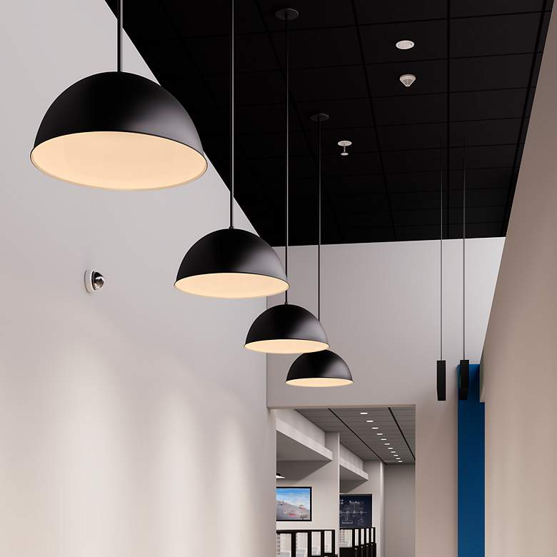 Image 2 Millennium Lighting R Series Wide Deep Bowl Pendant in Satin Black more views