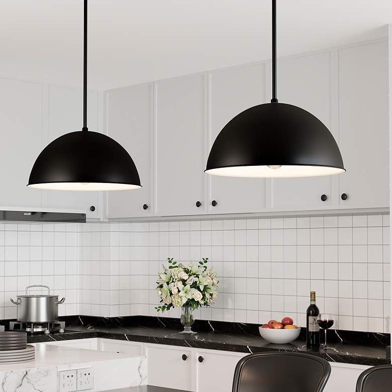 Image 6 Millennium Lighting R Series Wide Deep Bowl Pendant in Satin Black more views