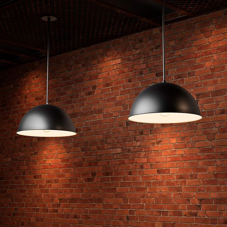 Image 7 Millennium Lighting R Series Wide Deep Bowl Pendant in Satin Black more views