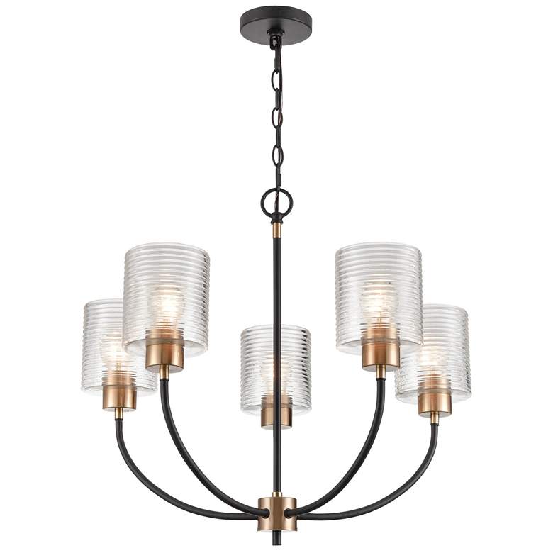 Image 1 Millennium Lighting Renitta 5 Light Chandelier Fixture in Matte Black