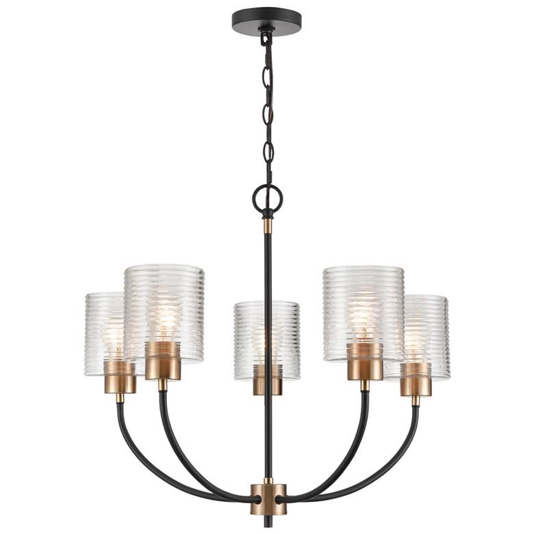 Image 2 Millennium Lighting Renitta 5 Light Chandelier Fixture in Matte Black more views