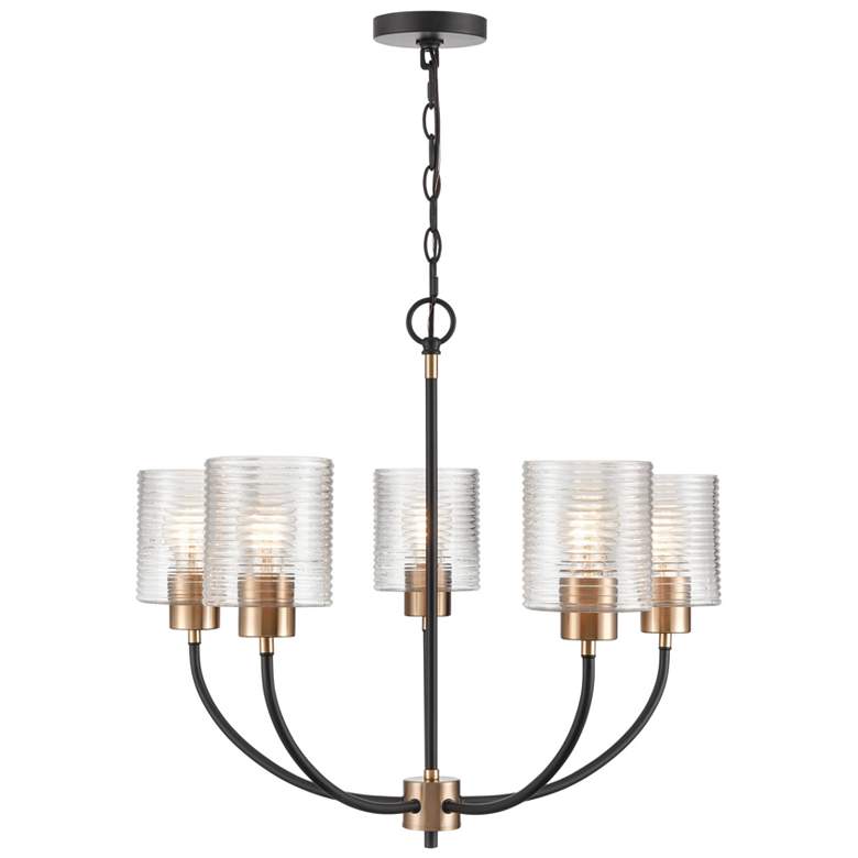 Image 3 Millennium Lighting Renitta 5 Light Chandelier Fixture in Matte Black more views