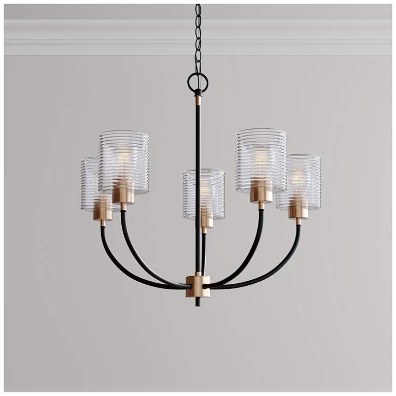 Image 5 Millennium Lighting Renitta 5 Light Chandelier Fixture in Matte Black more views