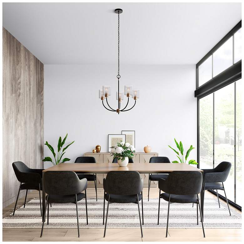 Image 6 Millennium Lighting Renitta 5 Light Chandelier Fixture in Matte Black more views