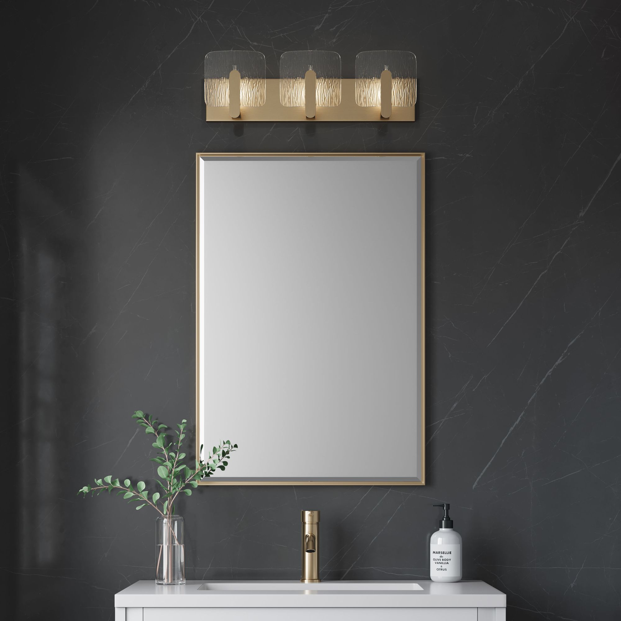 Image 7 Millennium Lighting Rimini 3-Light Vanity in Vintage Brass more views