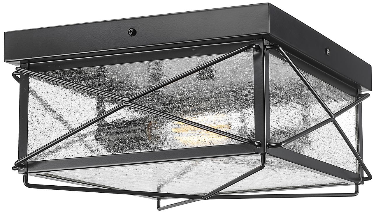 Image 3 Millennium Lighting Robinson 2 Light 7.5 inch Outdoor Flush Mount Black more views