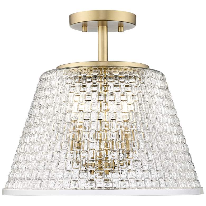 Image 1 Millennium Lighting Saben 3-Light Indoor Semi-Flush in Vintage Brass