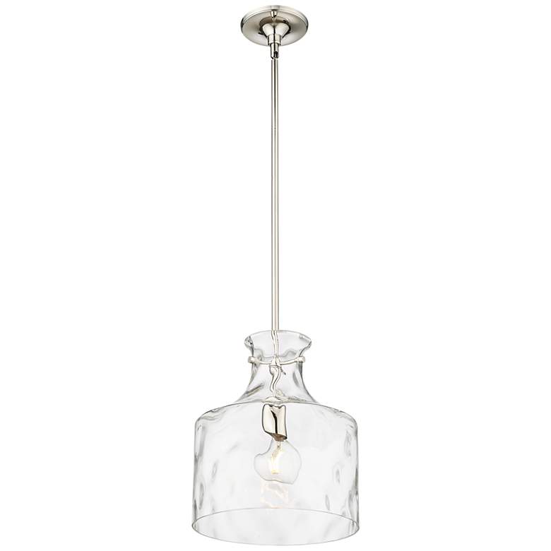 Image 4 Millennium Lighting Santorini 11" Nickel and Dimpled Glass Pendant more views