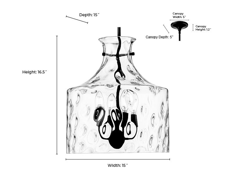 Image 6 Millennium Lighting Santorini 4-Light Pendant in Matte Black more views