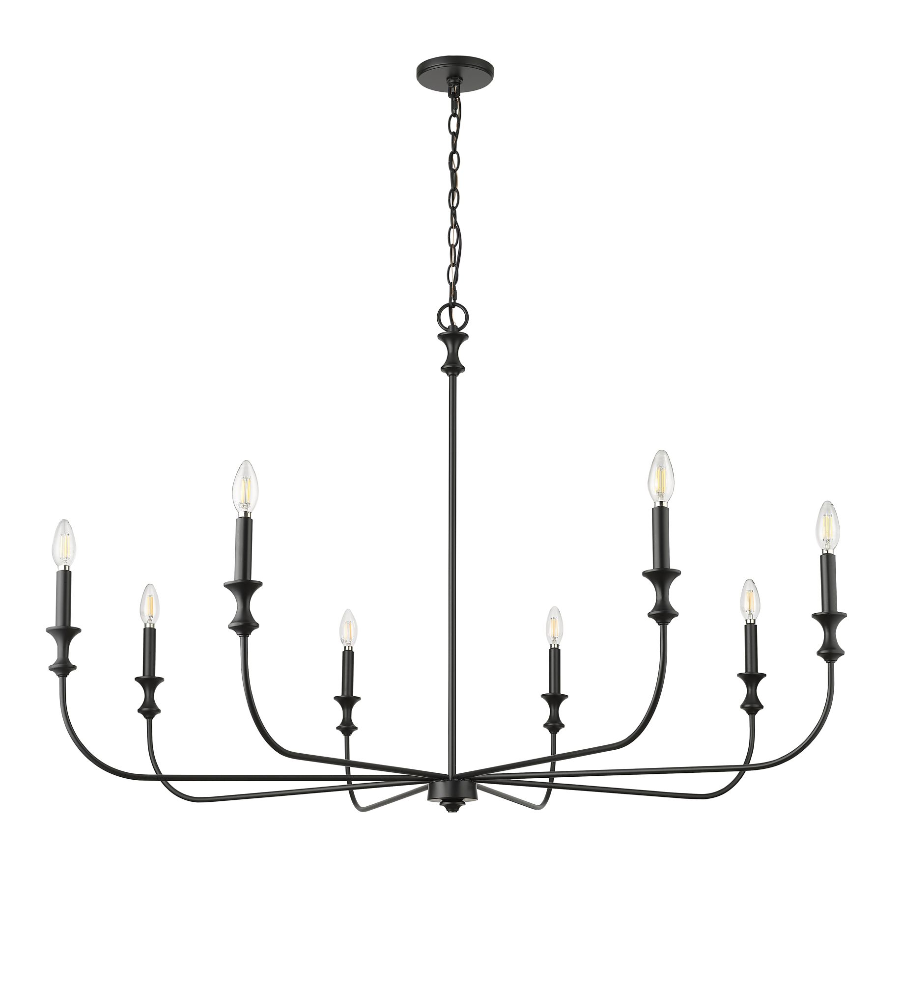 Image 2 Millennium Lighting Savanne 8-Light Chandelier in Matte Black more views