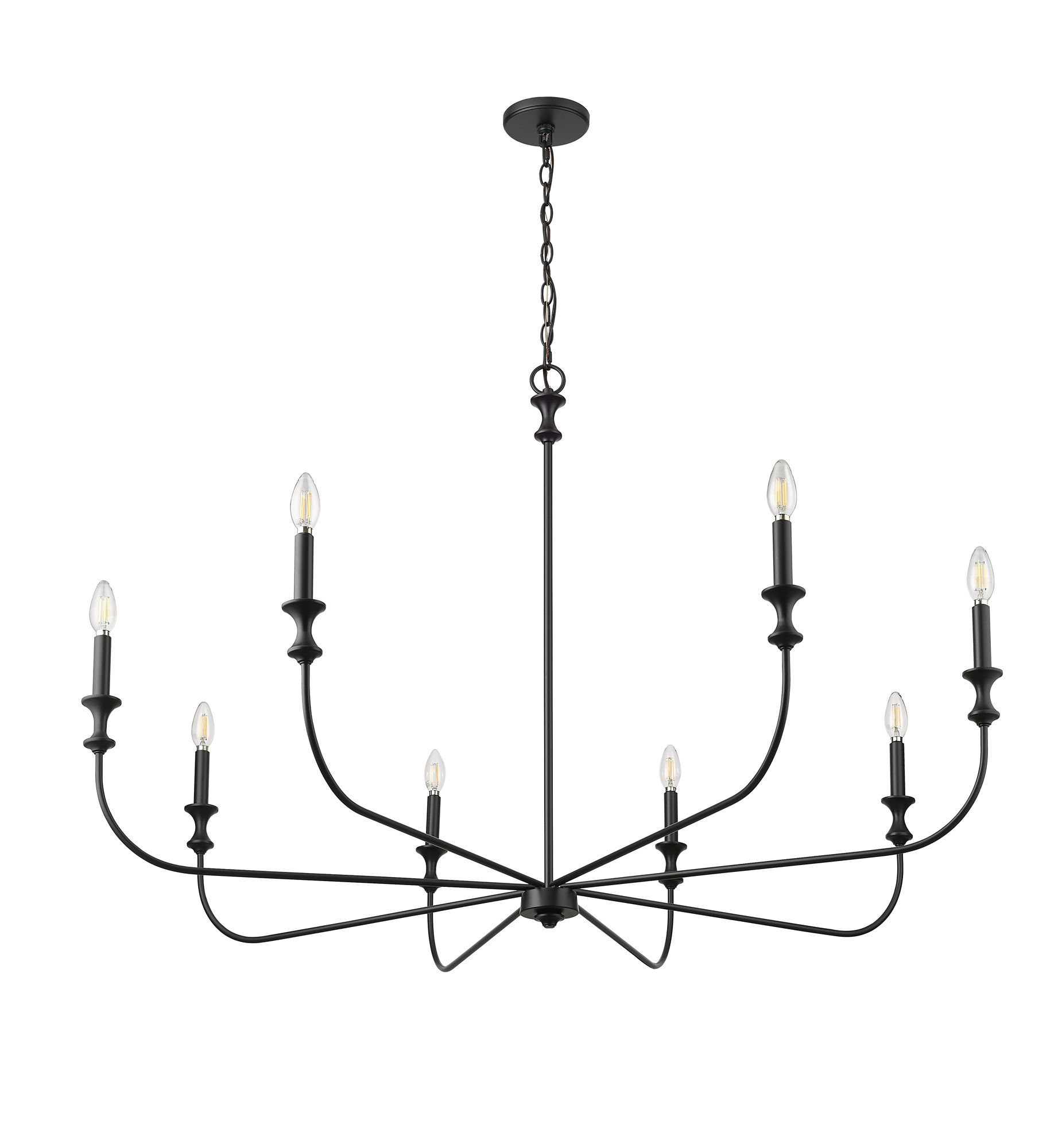 Image 4 Millennium Lighting Savanne 8-Light Chandelier in Matte Black more views