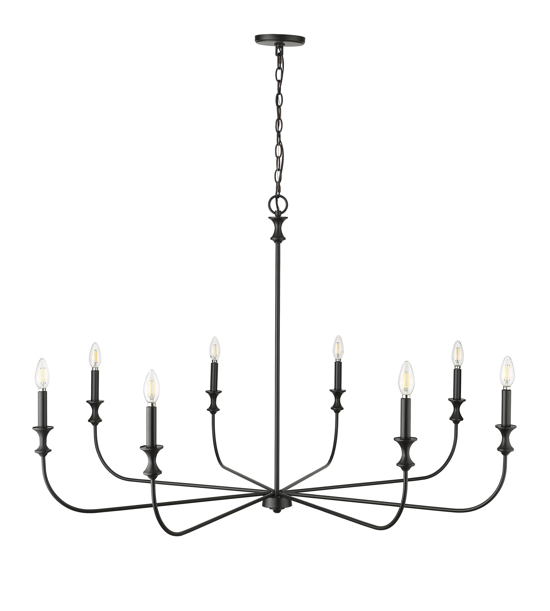 Image 5 Millennium Lighting Savanne 8-Light Chandelier in Matte Black more views