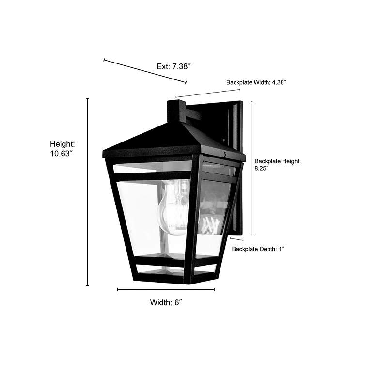 Image 7 Millennium Lighting Seager 1-Light Outdoor Wall Sconce in Textured Black more views