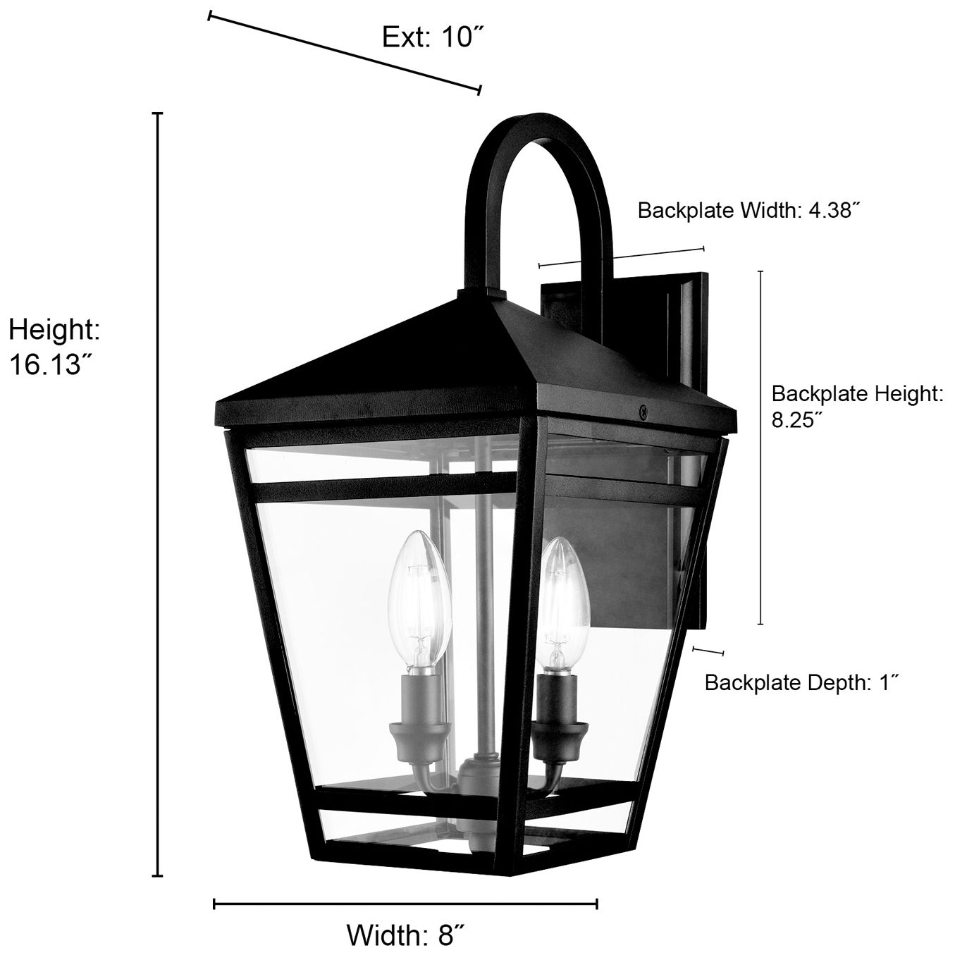 Image 7 Millennium Lighting Seager 2-Light Outdoor Wall Sconce in Textured Black more views