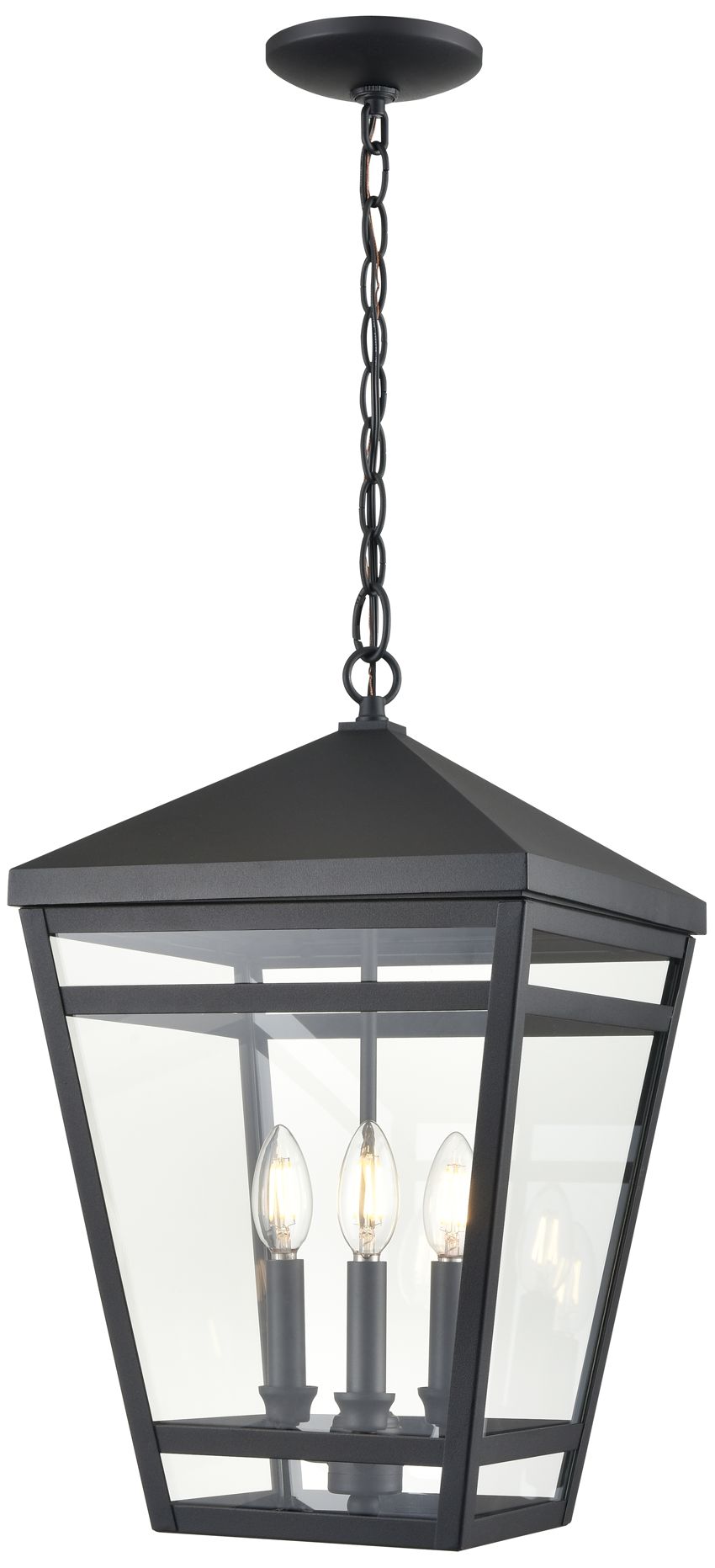 Image 2 Millennium Lighting Seager 3-Light Outdoor Pendant in Textured Black more views