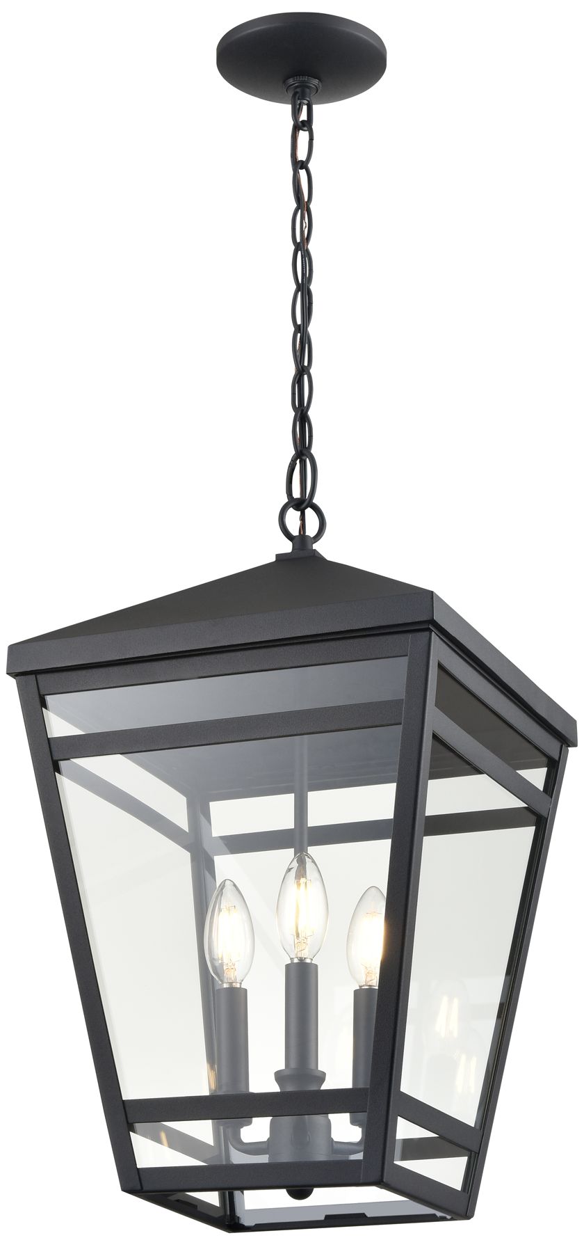 Image 3 Millennium Lighting Seager 3-Light Outdoor Pendant in Textured Black more views