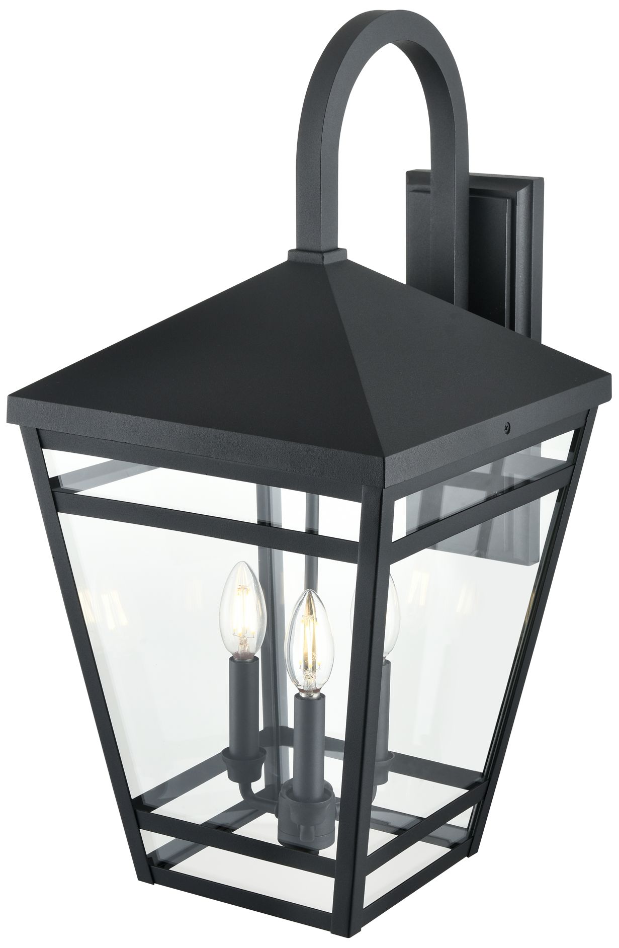 Image 4 Millennium Lighting Seager 3-Light Outdoor Wall Sconce in Textured Black more views