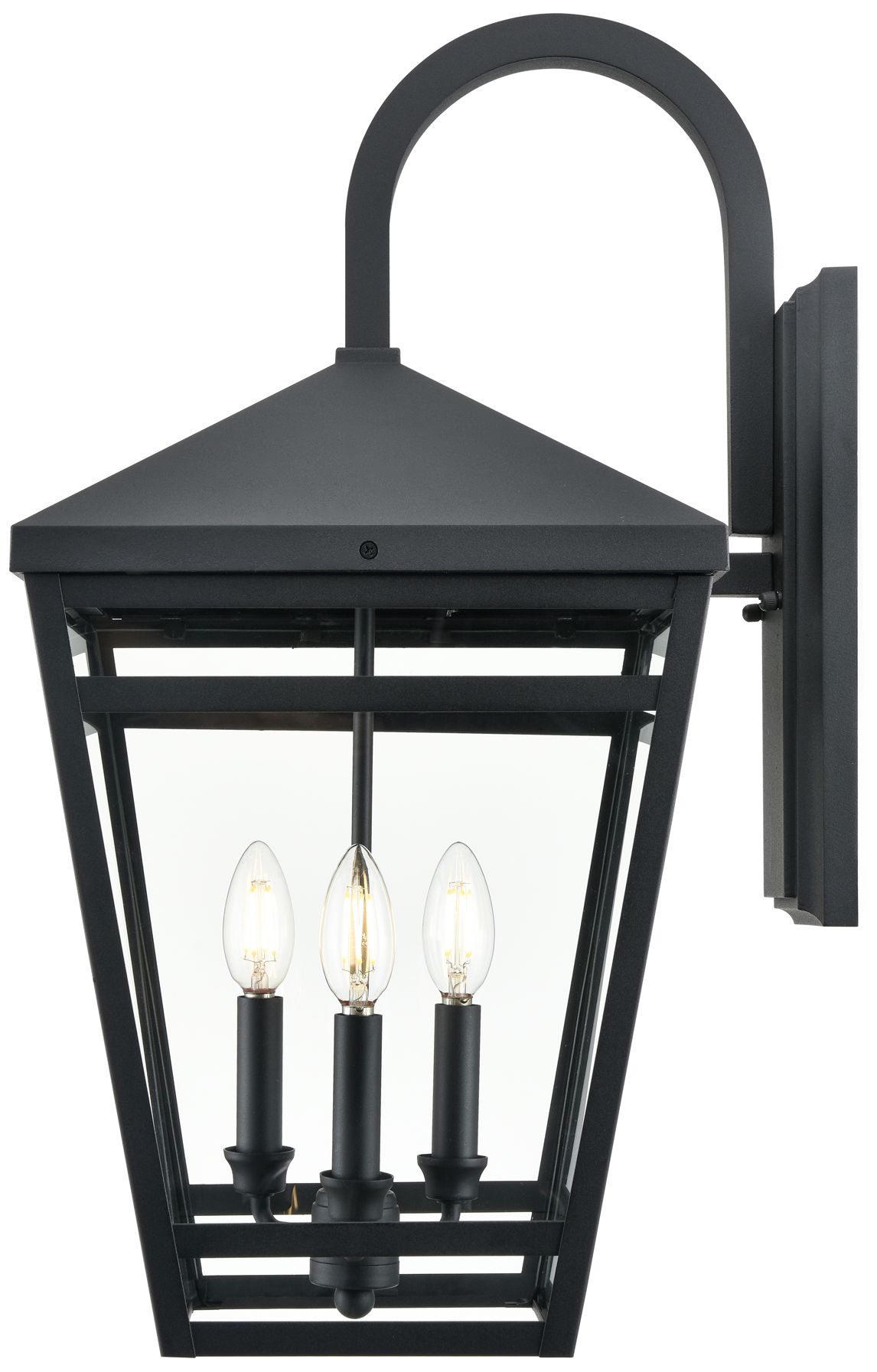 Image 5 Millennium Lighting Seager 3-Light Outdoor Wall Sconce in Textured Black more views