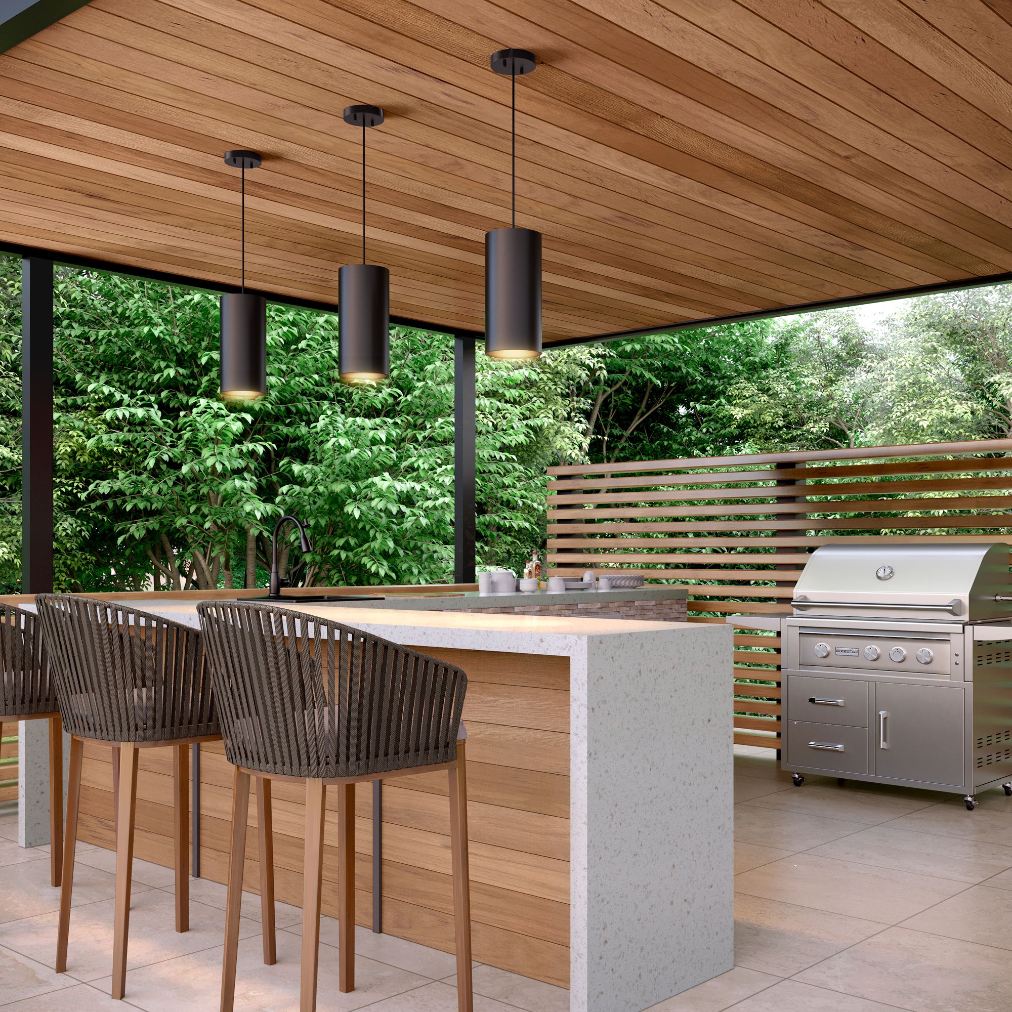 Image 5 Millennium Lighting Searcy 1 Light Outdoor Hanging Pendant in Black more views