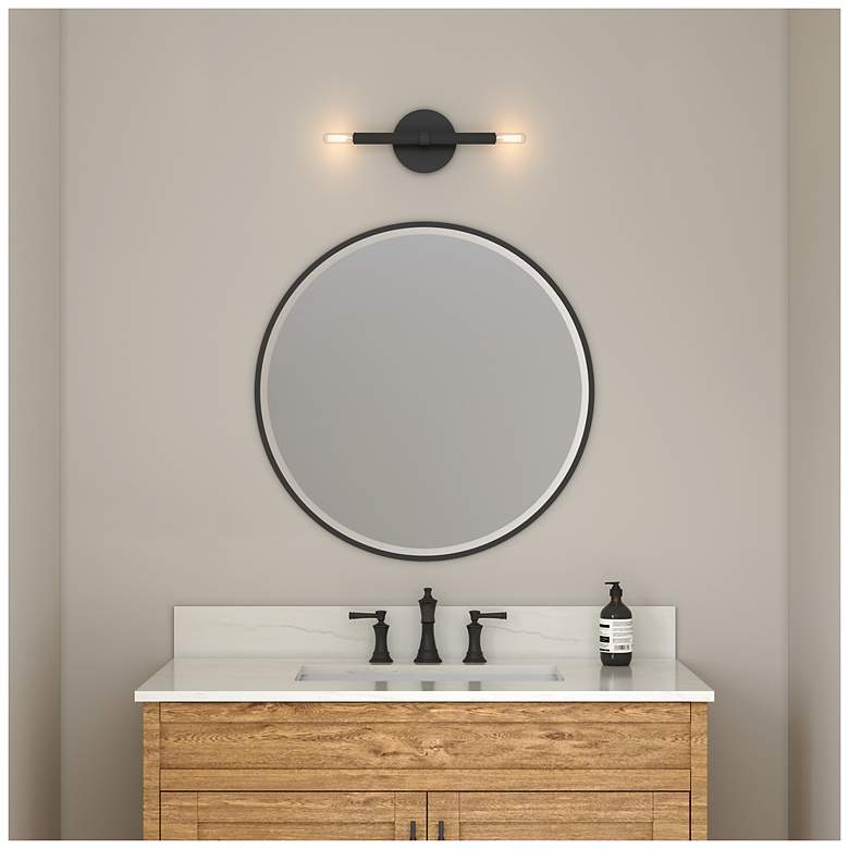 Image 7 Millennium Lighting Skyva 5.75 Inch High 2-Light Sconce in Matte Black more views