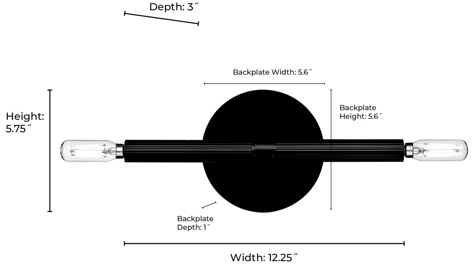Millennium Lighting Skyva 5.75 Inch High 2-Light  Sconce in Matte Black