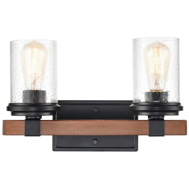 Image 1 Millennium Lighting Taos 15" Wide 2-Light Black and Glass Vanity Light