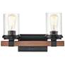 Millennium Lighting Taos 15" Wide 2-Light Black and Glass Vanity Light
