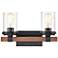 Millennium Lighting Taos 15" Wide 2-Light Black and Glass Vanity Light