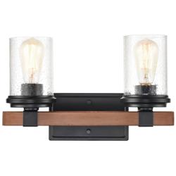 Millennium Lighting Taos 15" Wide 2-Light Black and Glass Vanity Light