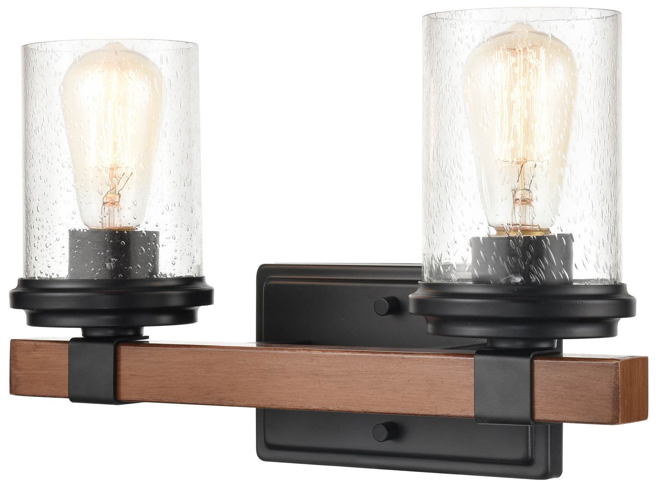 Image 2 Millennium Lighting Taos 15" Wide 2-Light Black and Glass Vanity Light more views
