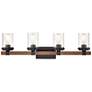 1_Millennium Lighting Taos 32" Wide 4-Light Black and Glass Vanity Light