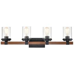 Millennium Lighting Taos 32" Wide 4-Light Black and Glass Vanity Light
