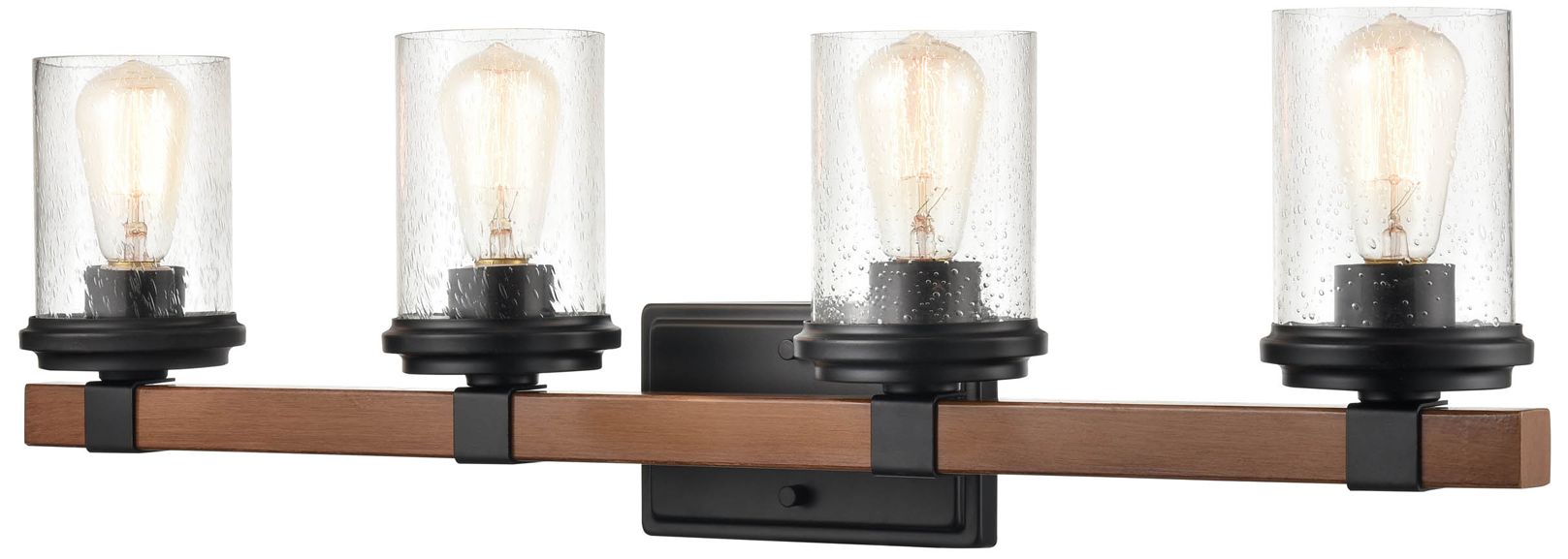 Image 2 Millennium Lighting Taos 32" Wide 4-Light Black and Glass Vanity Light more views