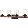 2_Millennium Lighting Taos 32" Wide 4-Light Black and Glass Vanity Light more views