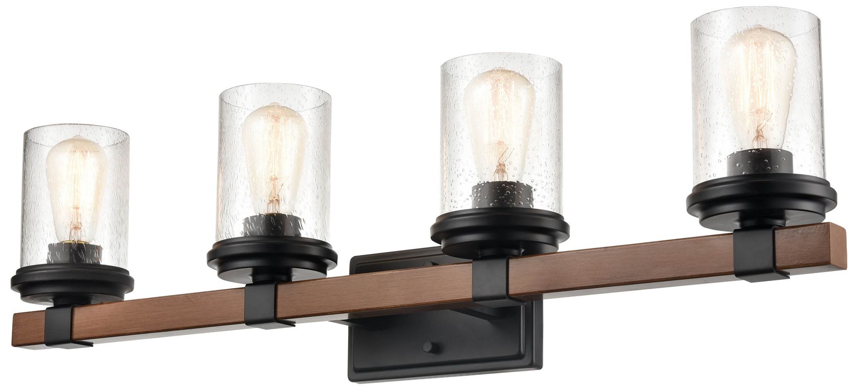 Image 3 Millennium Lighting Taos 32" Wide 4-Light Black and Glass Vanity Light more views