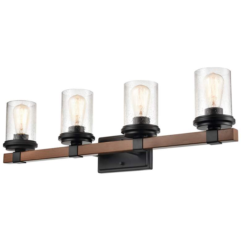 Image 3 Millennium Lighting Taos 32" Wide 4-Light Black and Glass Vanity Light more views