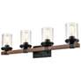 3_Millennium Lighting Taos 32" Wide 4-Light Black and Glass Vanity Light more views