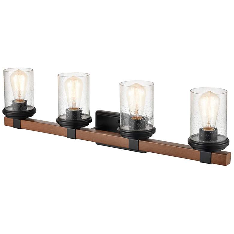 Image 5 Millennium Lighting Taos 32" Wide 4-Light Black and Glass Vanity Light more views