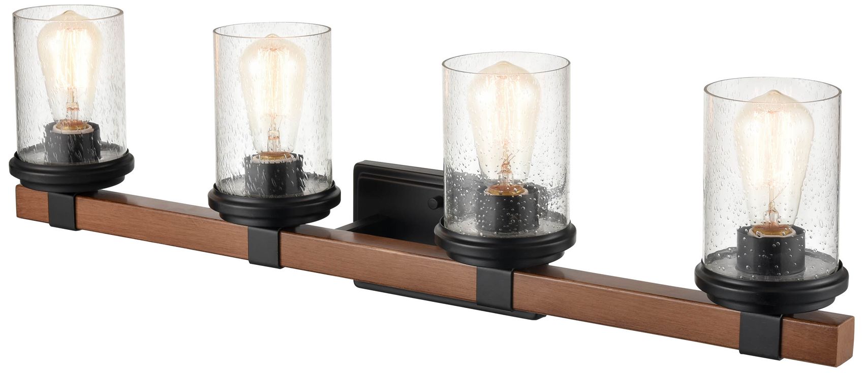Image 6 Millennium Lighting Taos 32" Wide 4-Light Black and Glass Vanity Light more views