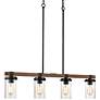 2_Millennium Lighting Taos 36" Black 4-Light Seeded Glass Linear Pendant