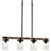 Millennium Lighting Taos 36" Black 4-Light Seeded Glass Linear Pendant