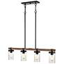 6_Millennium Lighting Taos 36" Black 4-Light Seeded Glass Linear Pendant more views