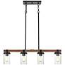 7_Millennium Lighting Taos 36" Black 4-Light Seeded Glass Linear Pendant more views