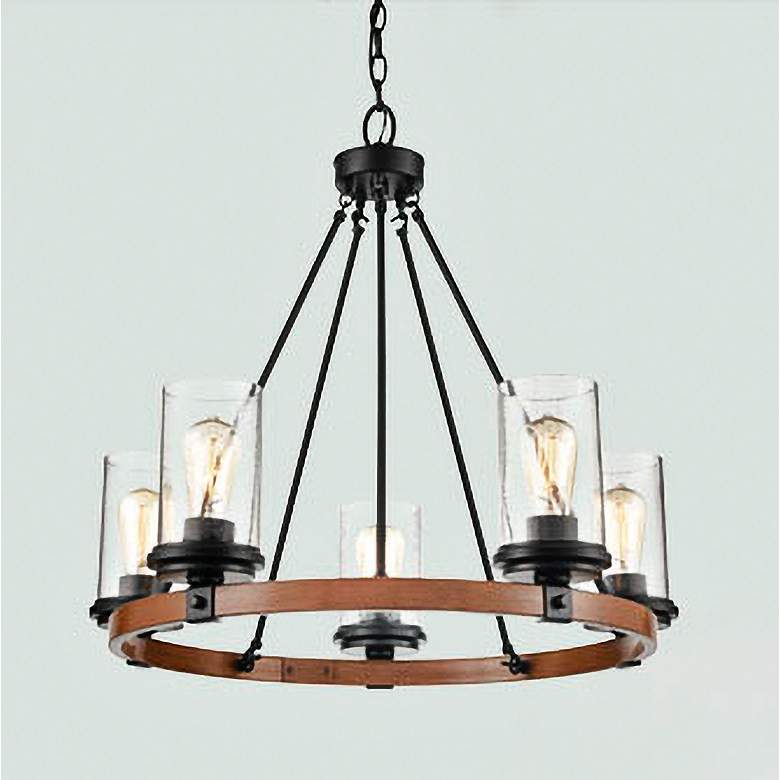 Image 2 Millennium Lighting Taos 5 Light Chandelier Fixture in Matte Black