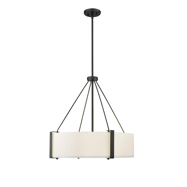 Image 3 Millennium Lighting Telfar 3-Light Pendant in Matte Black/White more views